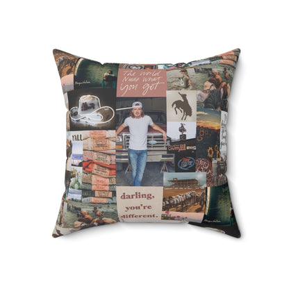 Morgan Wallen Darling You're Different Collage Spun Polyester Square Pillow