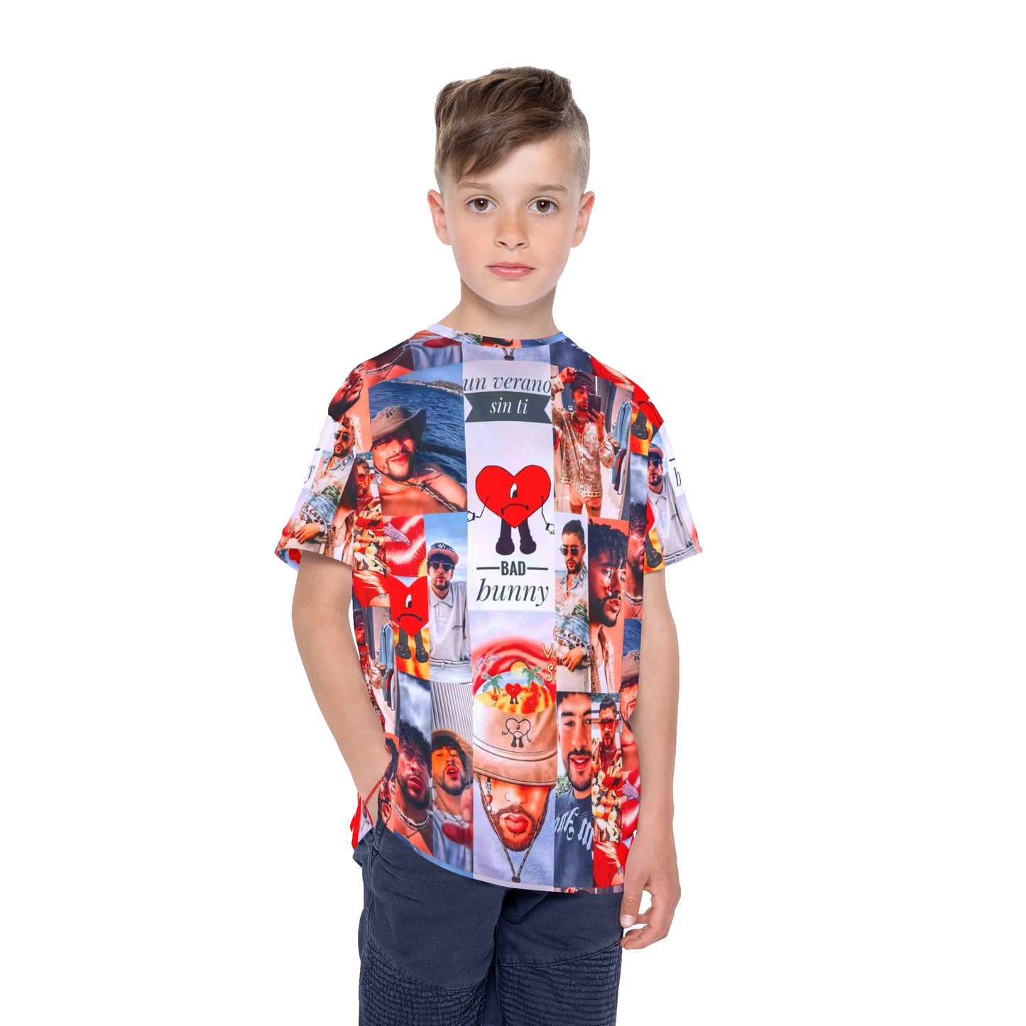 Bad Bunny Un Verano Sin Ti Photo Collage Kids Sports Jersey