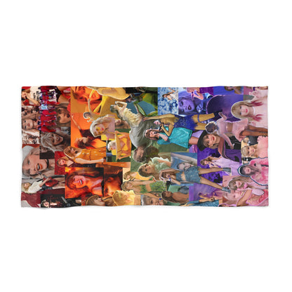 Taylor Swift Rainbow Photo Collage Beach Towel