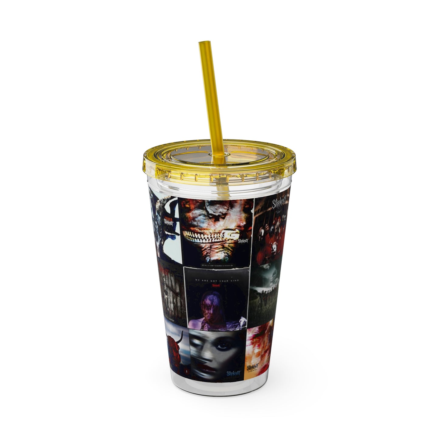 Slipknot Album Art Collage Sunsplash Tumbler with Straw