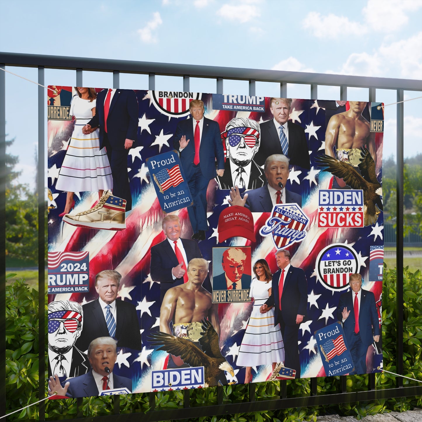 Donald Trump 2024 MAGA Montage Matte Banner