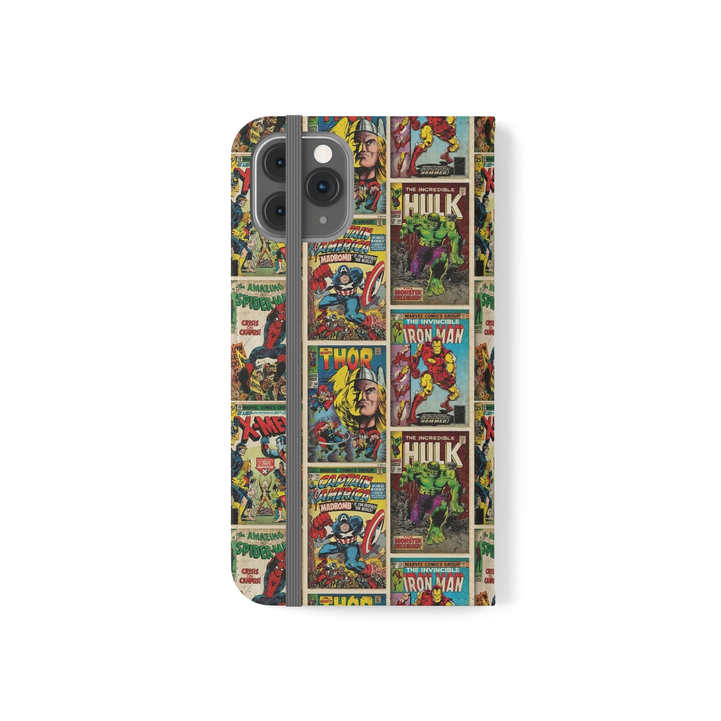 Marvel Comic Book Cover Collage Phone Flip Case