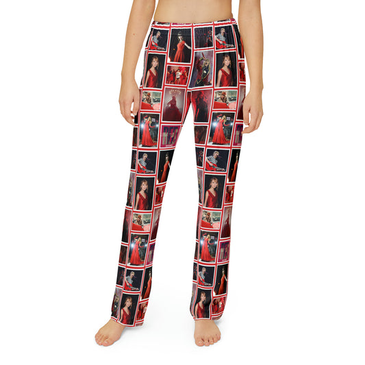 Taylor Swift Red Era Collage Kids Pajama Pants