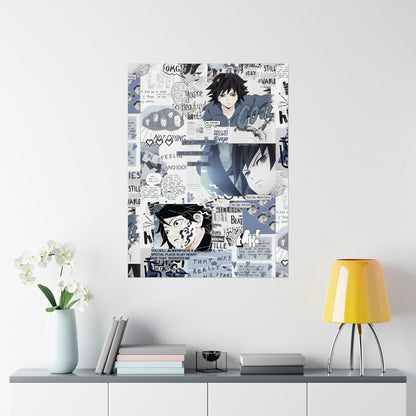 Demon Slayer Giyu Aesthetic Collage Matte Vertical Poster