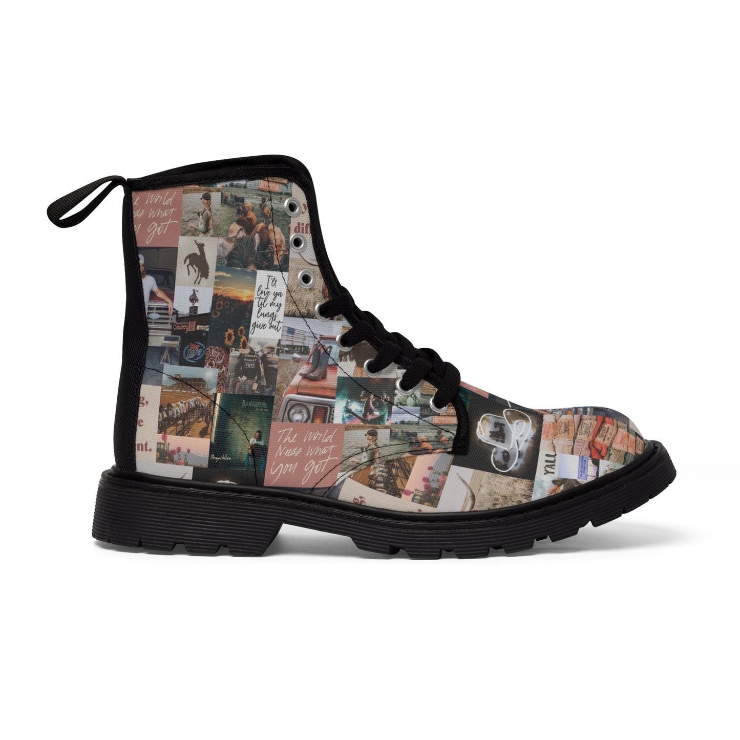 Morgan Wallen Darling You're Different Collage Women's Canvas Boots