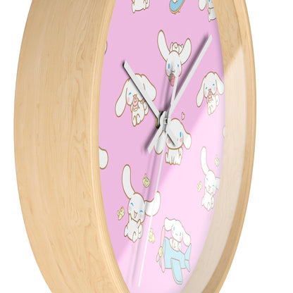 Cinnamoroll Playing Around Pattern Wall Clock