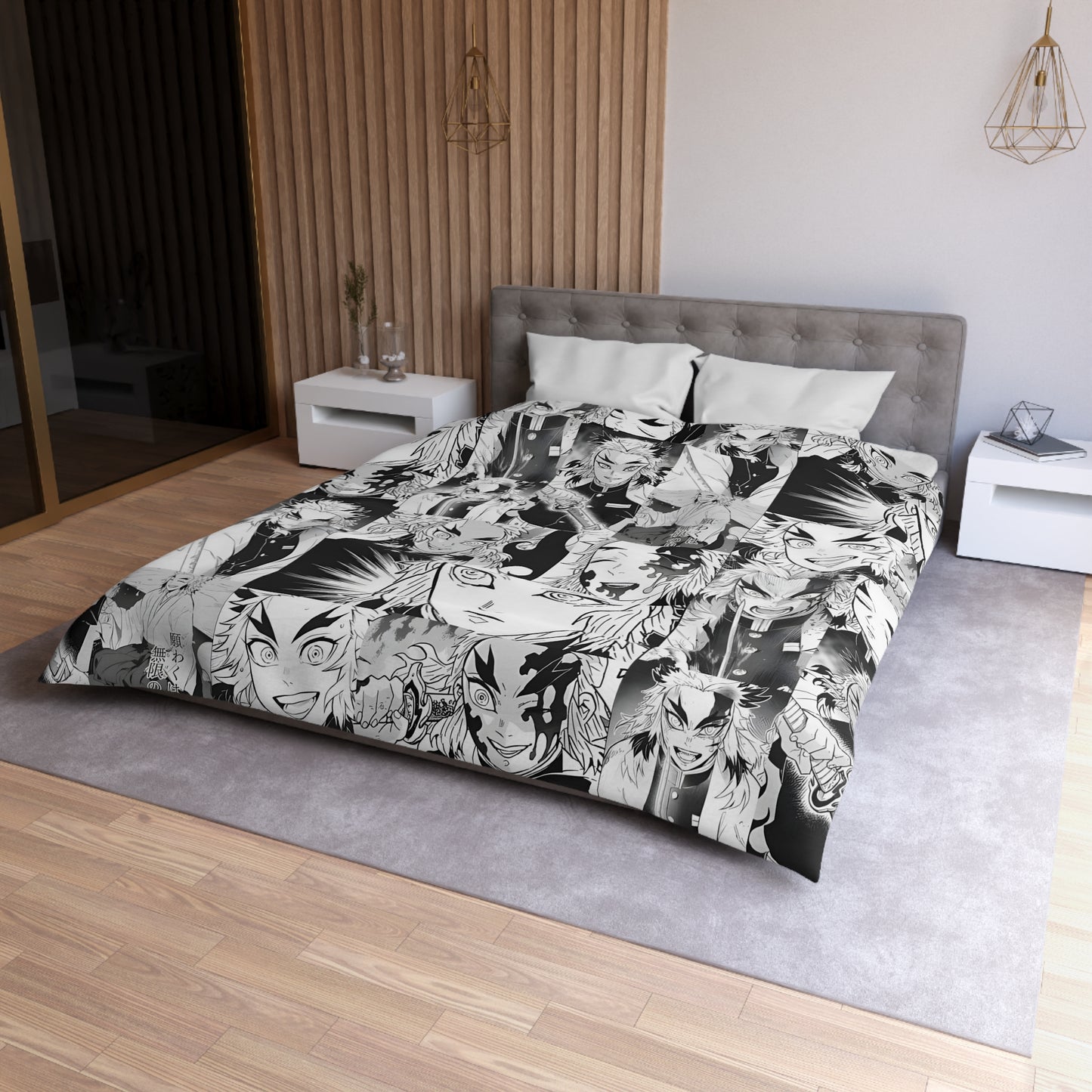 Demon Slayer Kyojuro Rengoku Collage Microfiber Duvet Cover