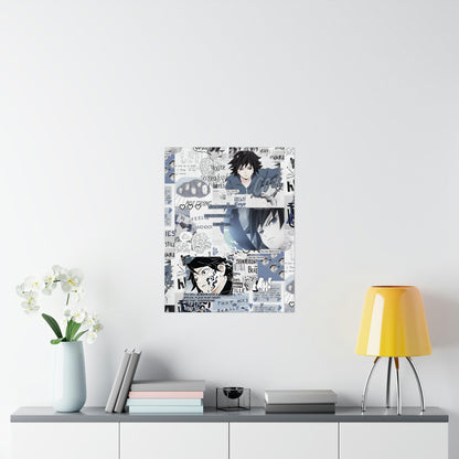 Demon Slayer Giyu Aesthetic Collage Matte Vertical Poster