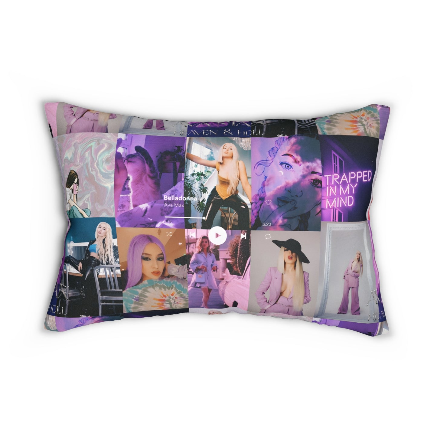 Ava Max Belladonna Photo Collage Spun Polyester Lumbar Pillow