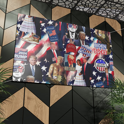 Donald Trump 2024 MAGA Montage Matte Banner