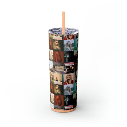 Sabrina Carpenter Album Cover Collage Skinny Tumbler with Straw