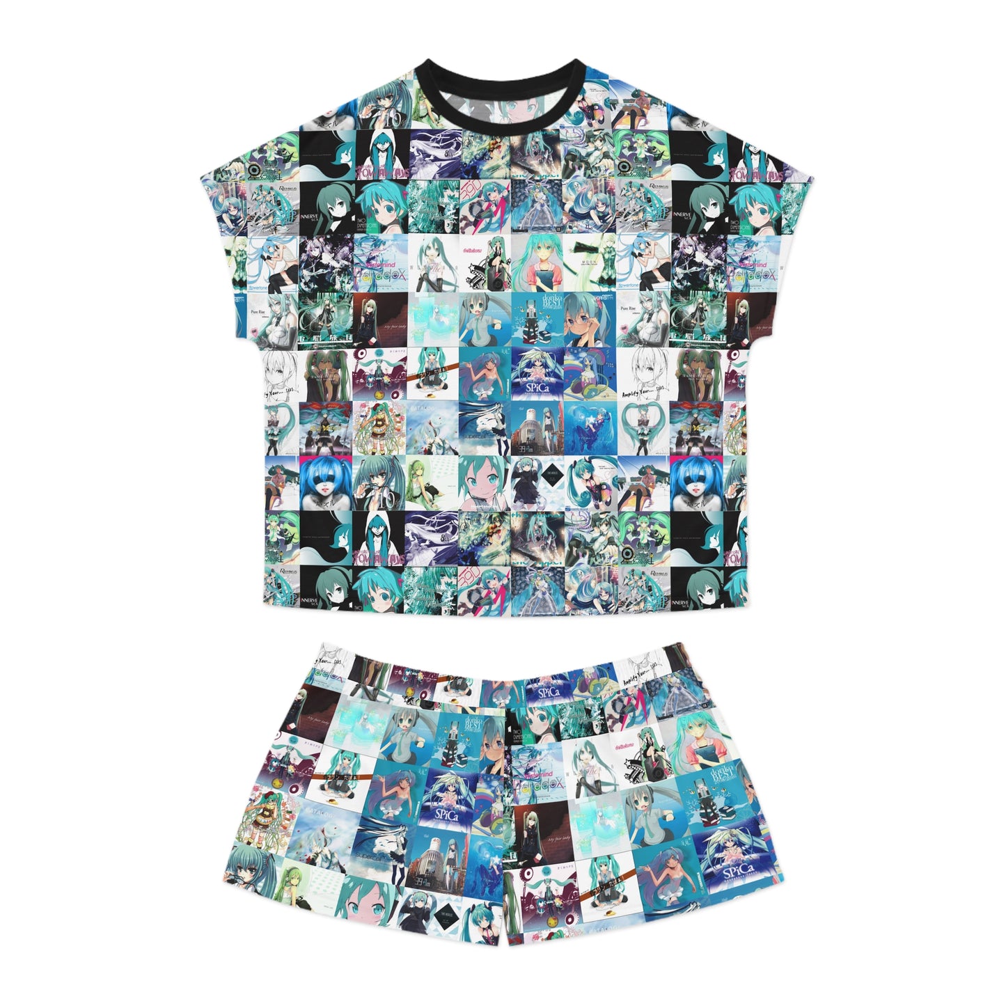 Hatsune Miku Album Cover Collage Women's Short Pajama Set