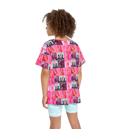 Doja Cat Hot Pink Mosaic Kids Sports Jersey