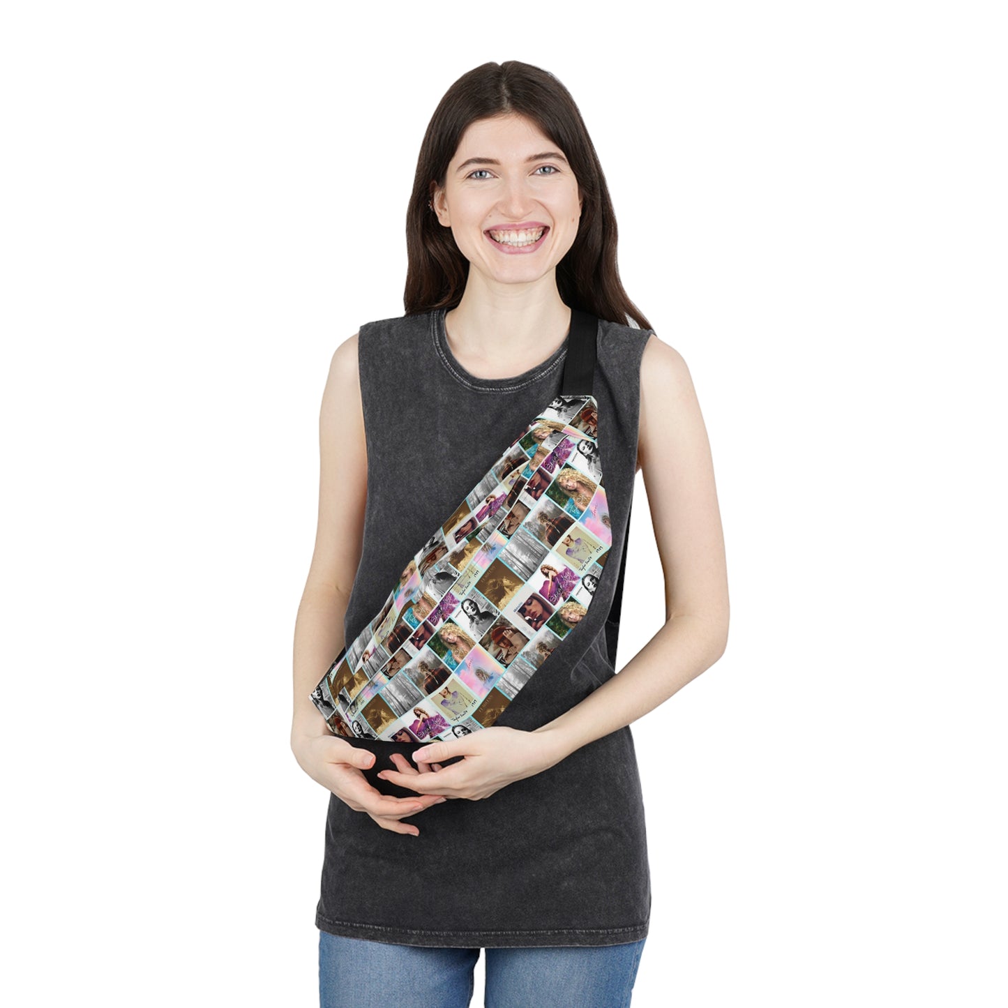 Taylor Swift Album Art Collage Pattern Large Fanny Pack