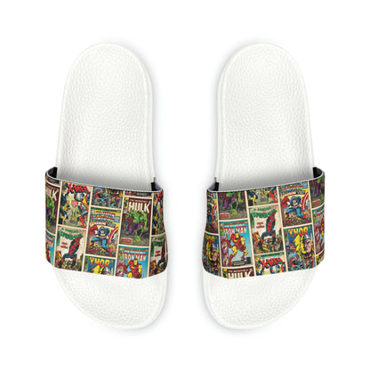 Marvel Comic Book Cover Collage Men's Slide Sandals