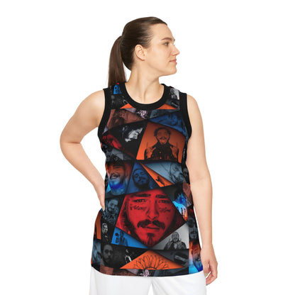 Post Malone Crystal Portaits Collage Unisex Basketball Jersey