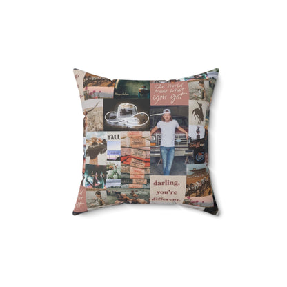 Morgan Wallen Darling You're Different Collage Spun Polyester Square Pillow