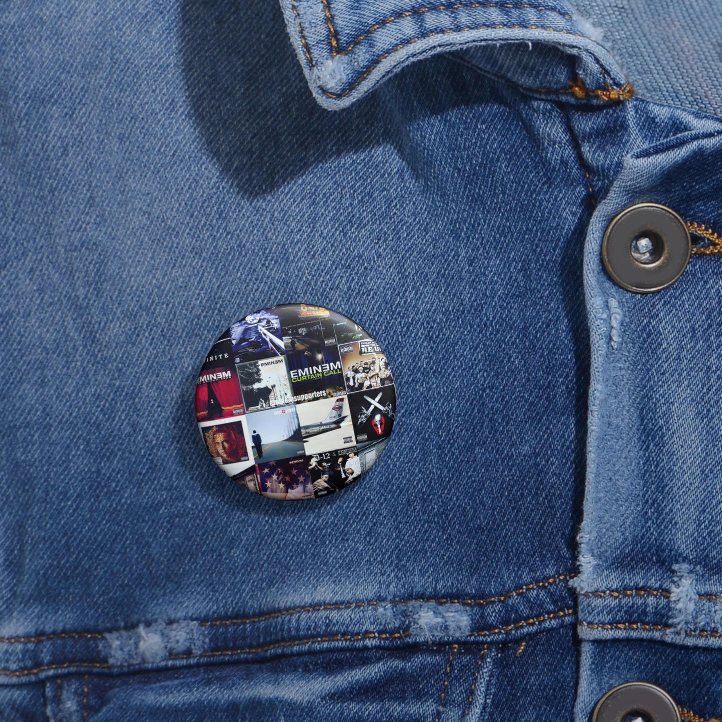 Eminem Album Art Cover Collage Round Pin