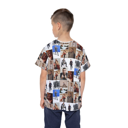 Travis Kelce Portrait Photo Mosaic Kids Sports Jersey