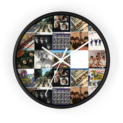 The Beatles Album Cover Collage Round Wall Clock