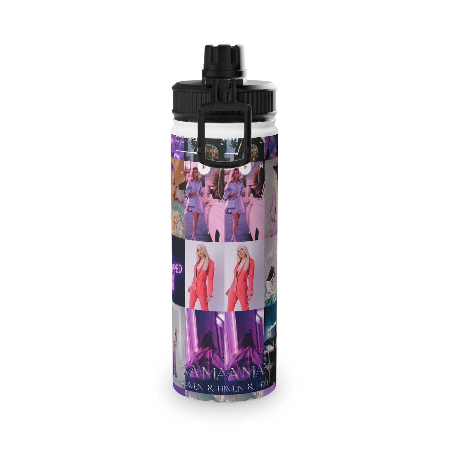 Ava Max Belladonna Photo Collage Stainless Steel Water Bottle with Sports Lid