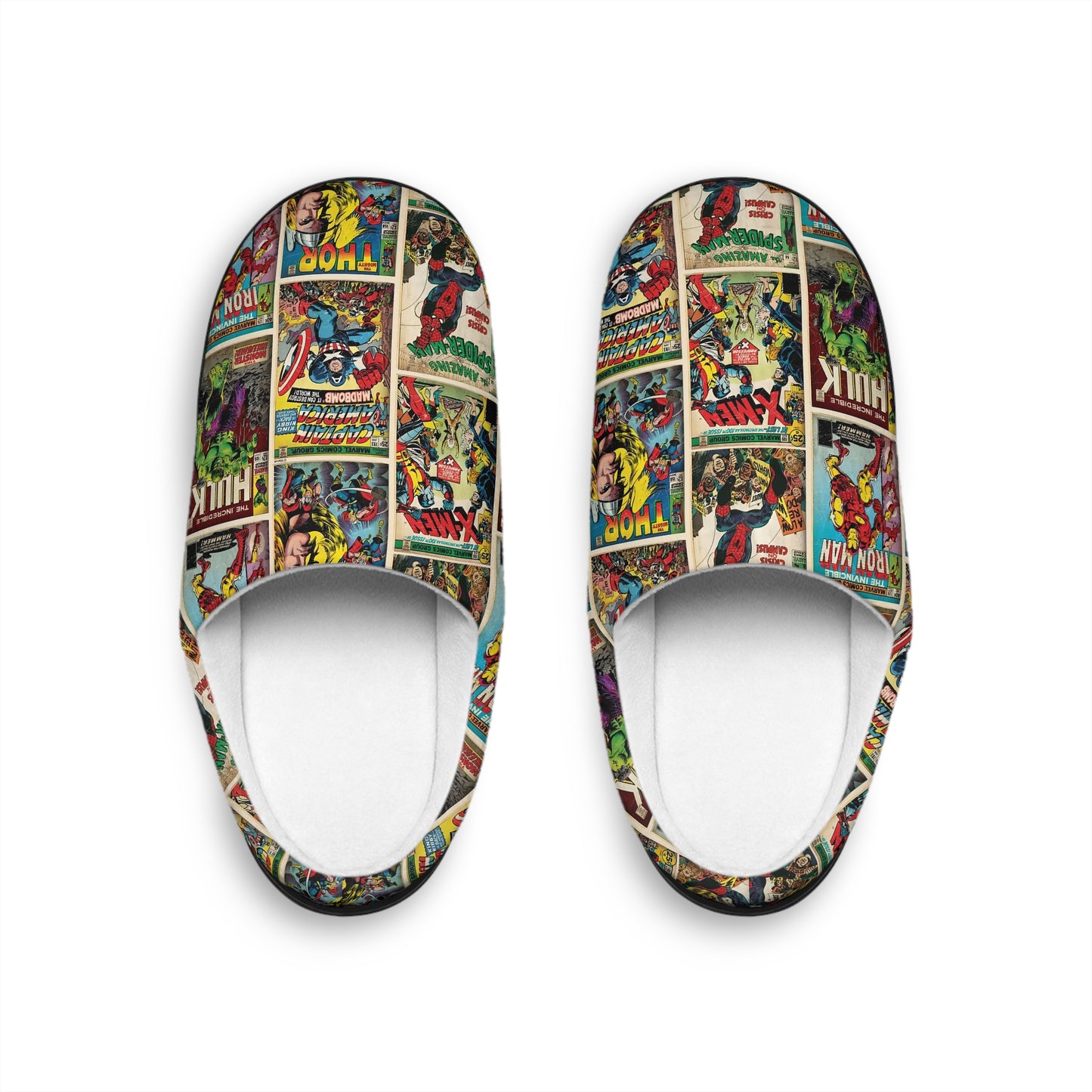 Marvel Comic Book Cover Collage Men's Indoor Slippers