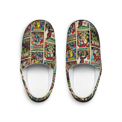 Marvel Comic Book Cover Collage Men's Indoor Slippers