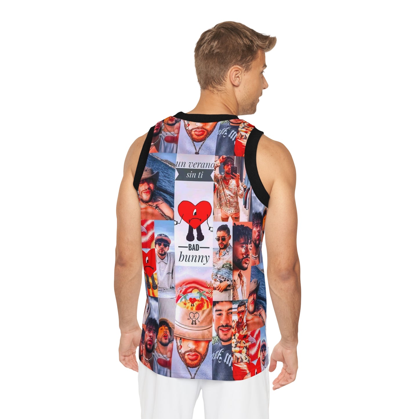 Bad Bunny Un Verano Sin Ti Photo Collage Unisex Basketball Jersey