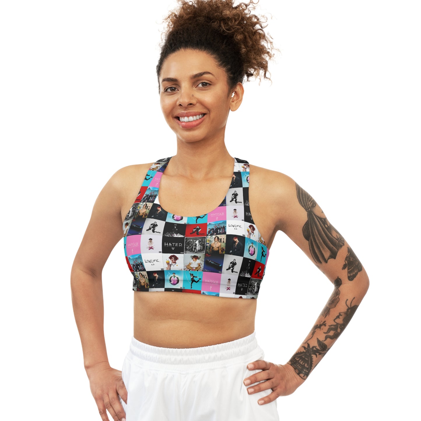 YUNGBLUD Album Cover Art Collage Seamless Sports Bra