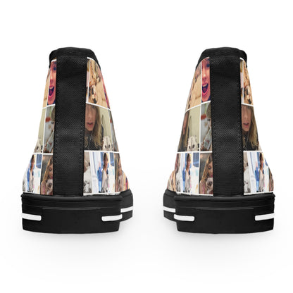 Taylor Swift's Cats Collage Pattern Women's High Top Sneakers