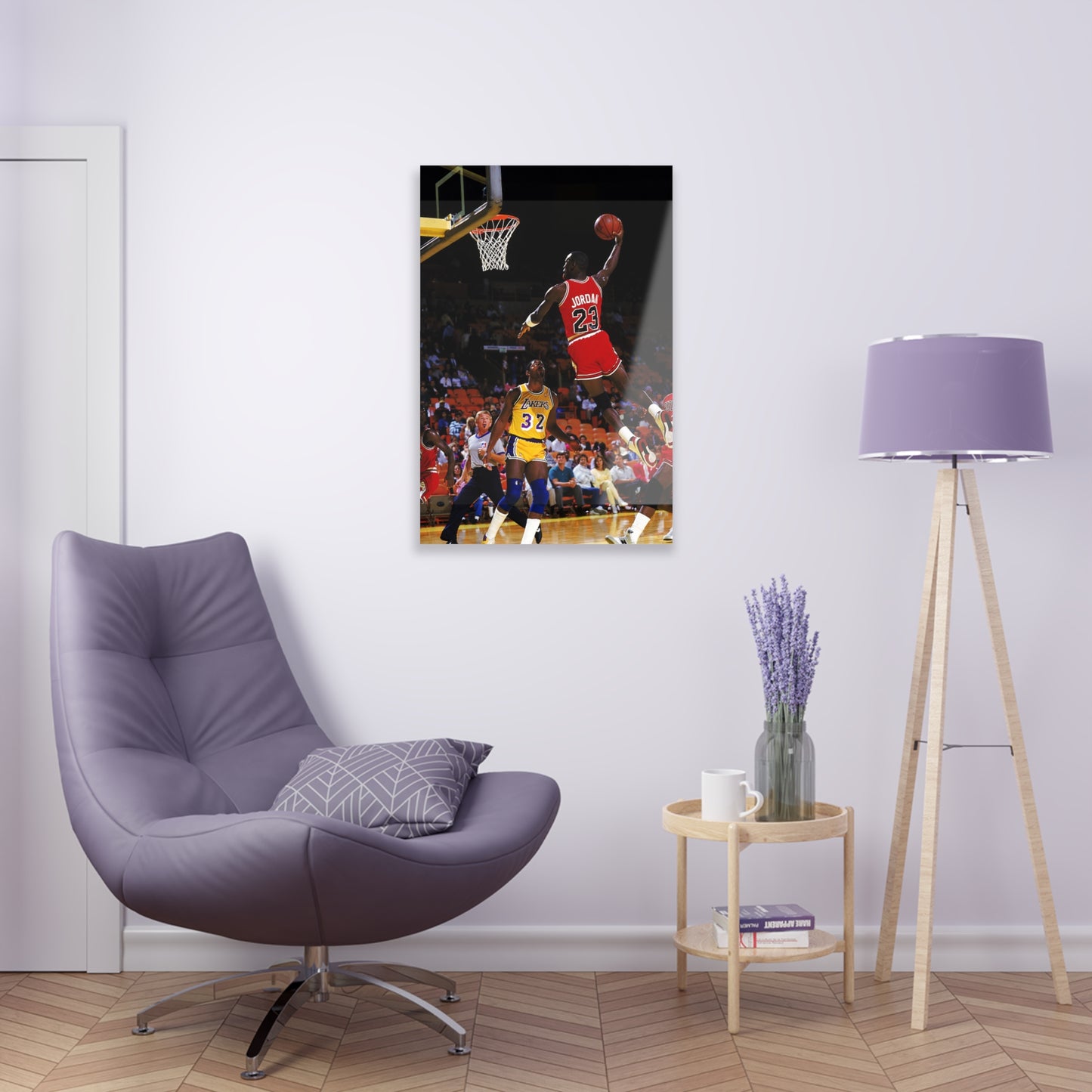 Michael Jordan Dunking On Magic Johnson Acrylic Prints