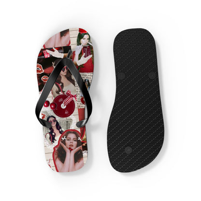 Lana Del Rey Cherry Coke Collage Flip Flops