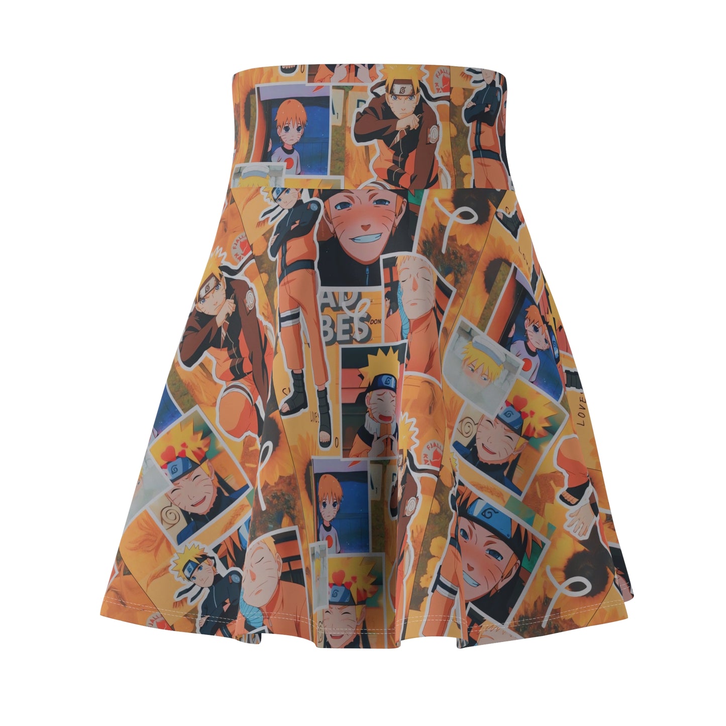 Naruto Uzumaki Sunflower Blaze Collage Women's Skater Skirt