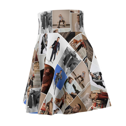 Travis Kelce Portrait Photo Mosaic Women's Skater Skirt