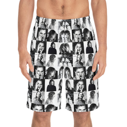 Taylor Swift Reputation Mosaic Men's Board Shorts