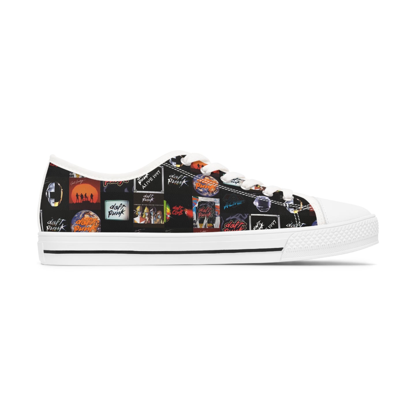 Daft Punk Album Cover Art Collage Women's Low Top Sneakers