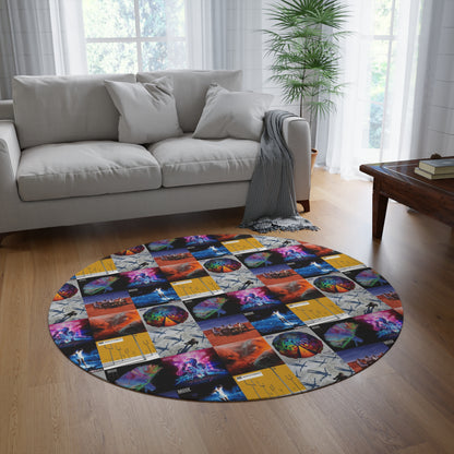 Muse Album Cover Collage Round Rug