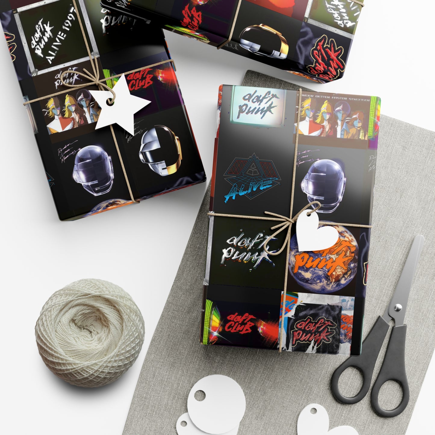 Daft Punk Album Cover Art Collage Gift Wrap Paper