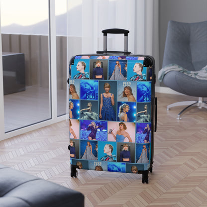 Taylor Swift Blue Aesthetic Collage Suitcase