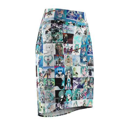 Hatsune Miku Album Cover Collage Women's Pencil Skirt