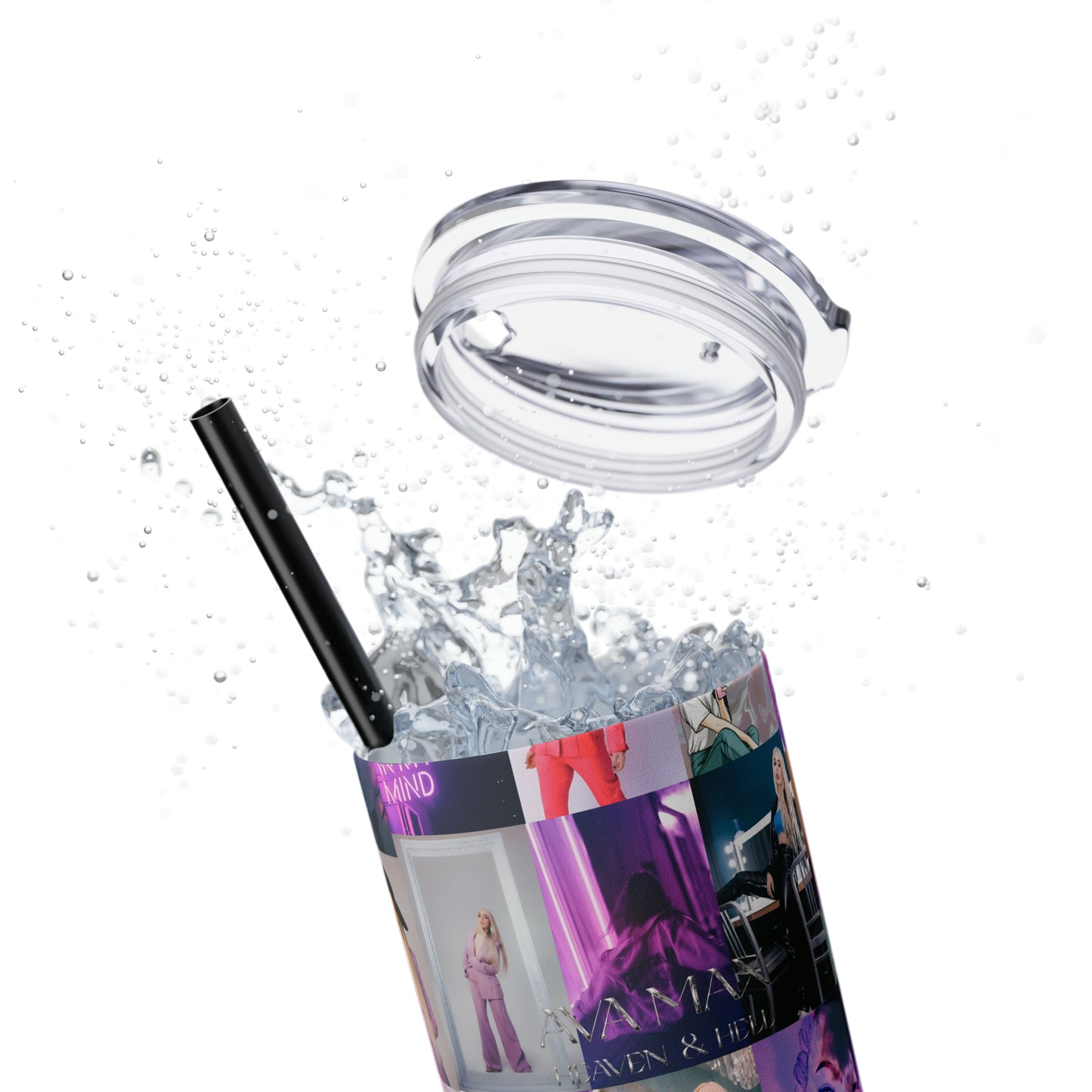 Ava Max Belladonna Photo Collage Skinny Tumbler with Straw