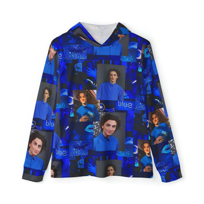 Timothee Chalamet Cool Blue Collage Men's Sports Warmup Hoodie