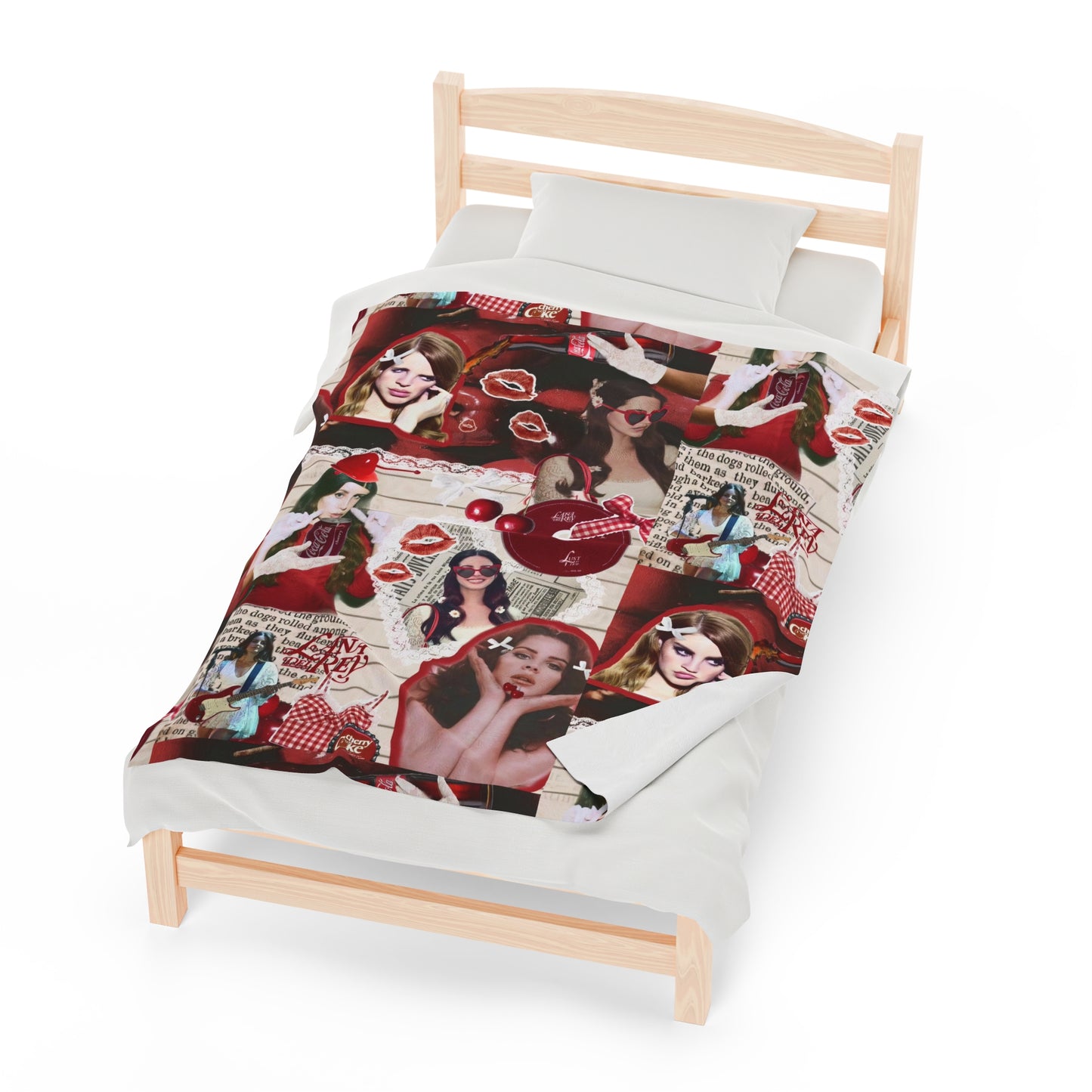 Lana Del Rey Cherry Coke Collage Velveteen Plush Blanket