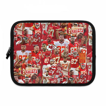 Travis Kelce Chiefs Red Collage Laptop Sleeve