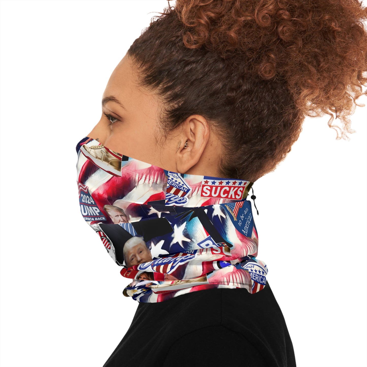 Donald Trump 2024 MAGA Montage Winter Neck Gaiter With Drawstring