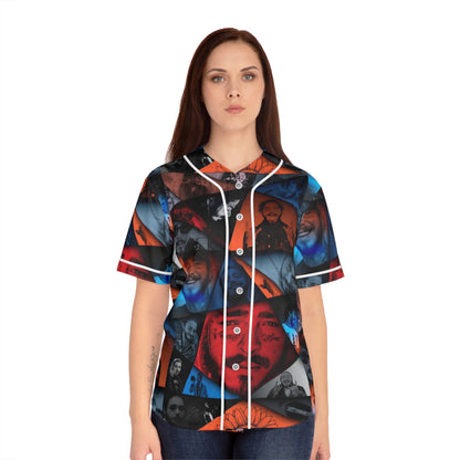 Post Malone Crystal Portaits Collage Women's Baseball Jersey