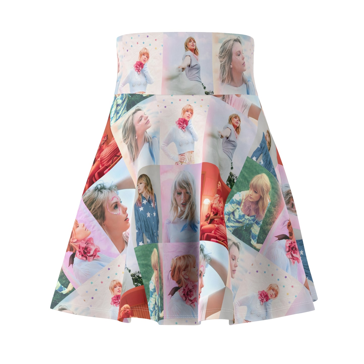 Taylor Swift Lover Era Photo Mosaic Women's Skater Skirt