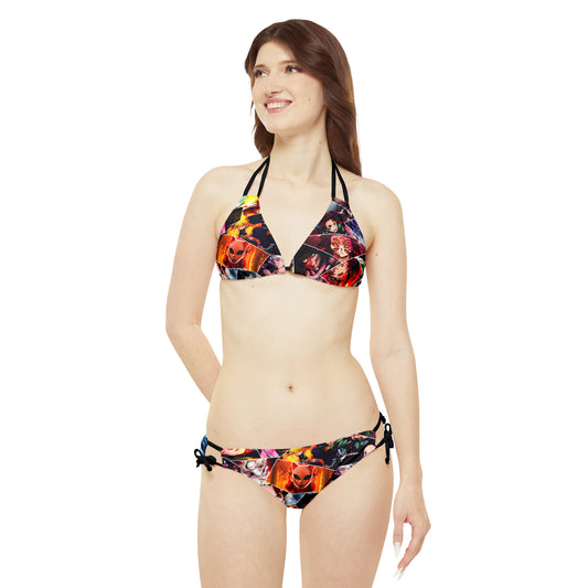 Demon Slayer Reflections Collage Strappy Bikini Set