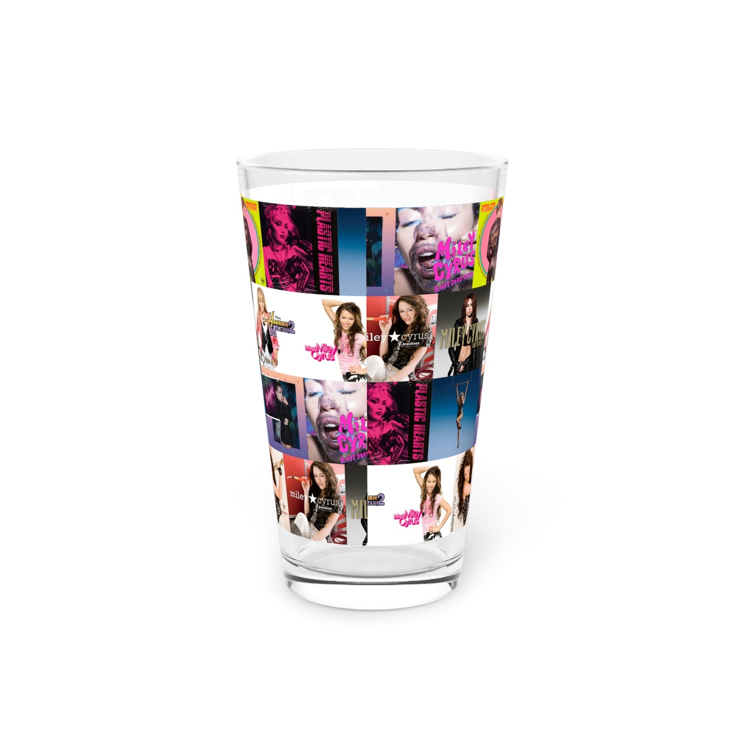 Miley Cyrus Album Cover Collage Pint Glass