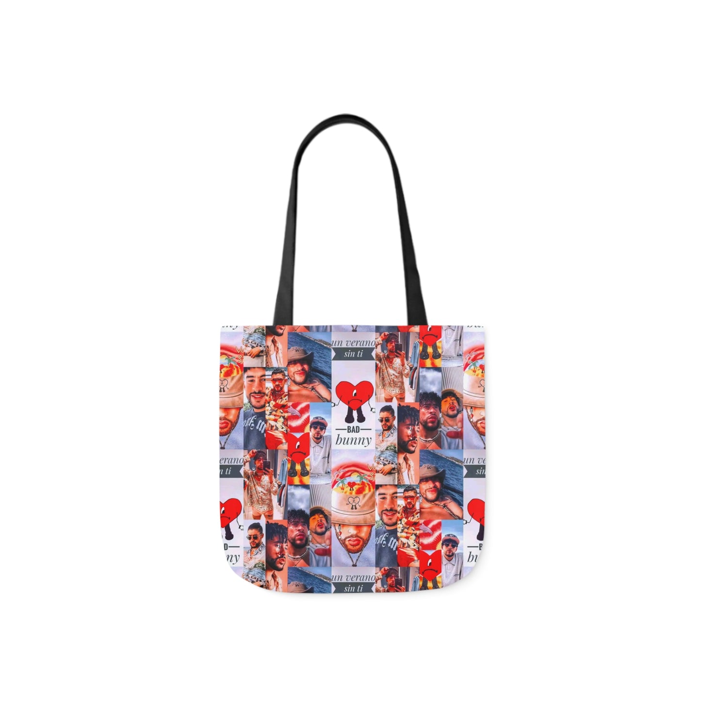 Bad Bunny Un Verano Sin Ti Photo Collage Polyester Canvas Tote Bag